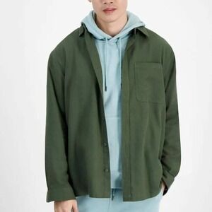 Mode of One Mens Relaxed-Fit Flannel Shirt Wild Ivy Green Large 100197730MN NEW